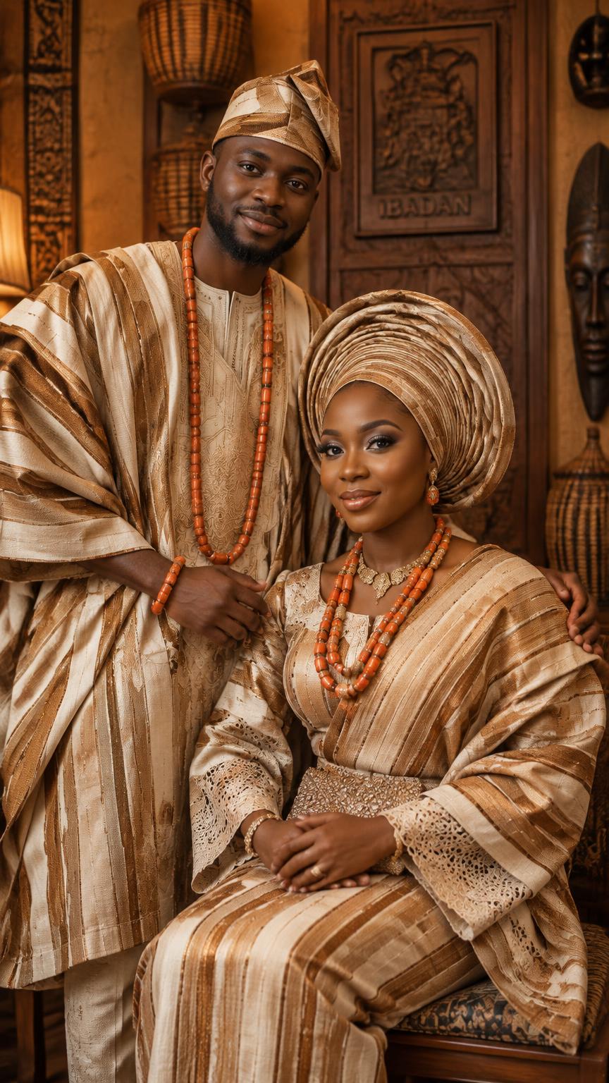 Aso-Oke Stripe invitation template preview